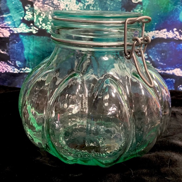 Vintage Green Italian Lidded Hermetic Apothecary Jar With Clamp Closure Italy - Picture 6 of 11